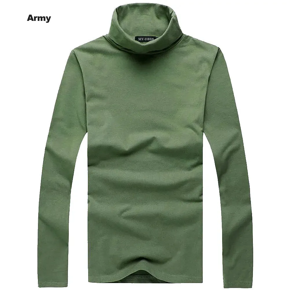 100% quality Men's long-sleeve T-shirt Sexy turtleneck high-elastic lycra cotton t shirt 7 colors S-XXXL st-803 Free shipping