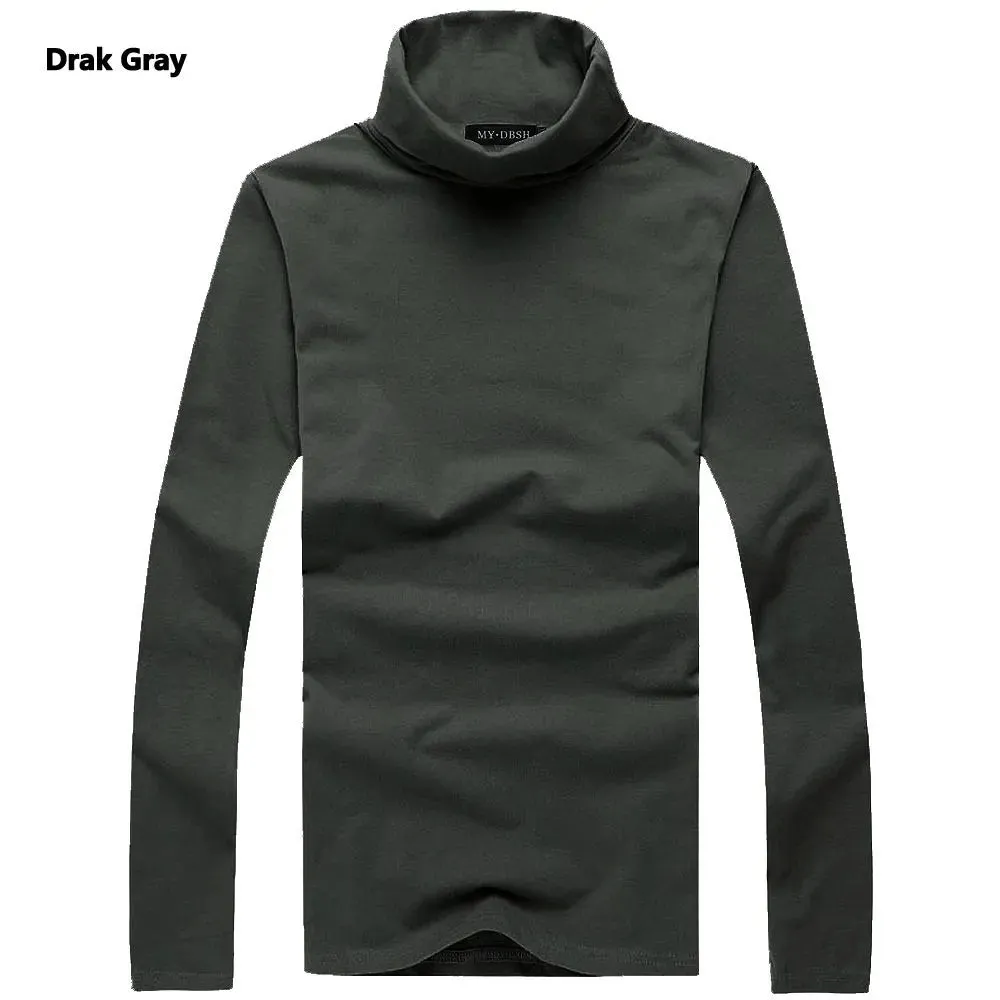 100% quality Men's long-sleeve T-shirt Sexy turtleneck high-elastic lycra cotton t shirt 7 colors S-XXXL st-803 Free shipping