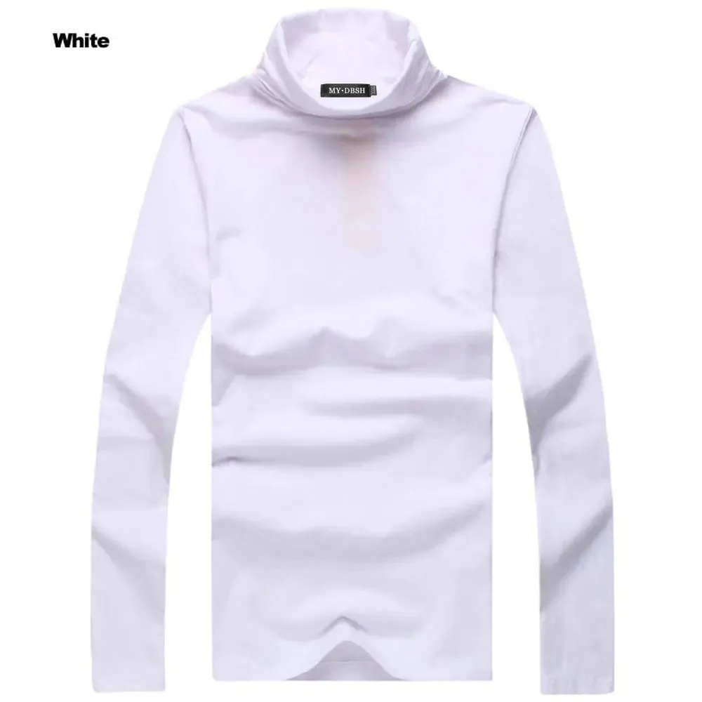 100% quality Men's long-sleeve T-shirt Sexy turtleneck high-elastic lycra cotton t shirt 7 colors S-XXXL st-803 Free shipping