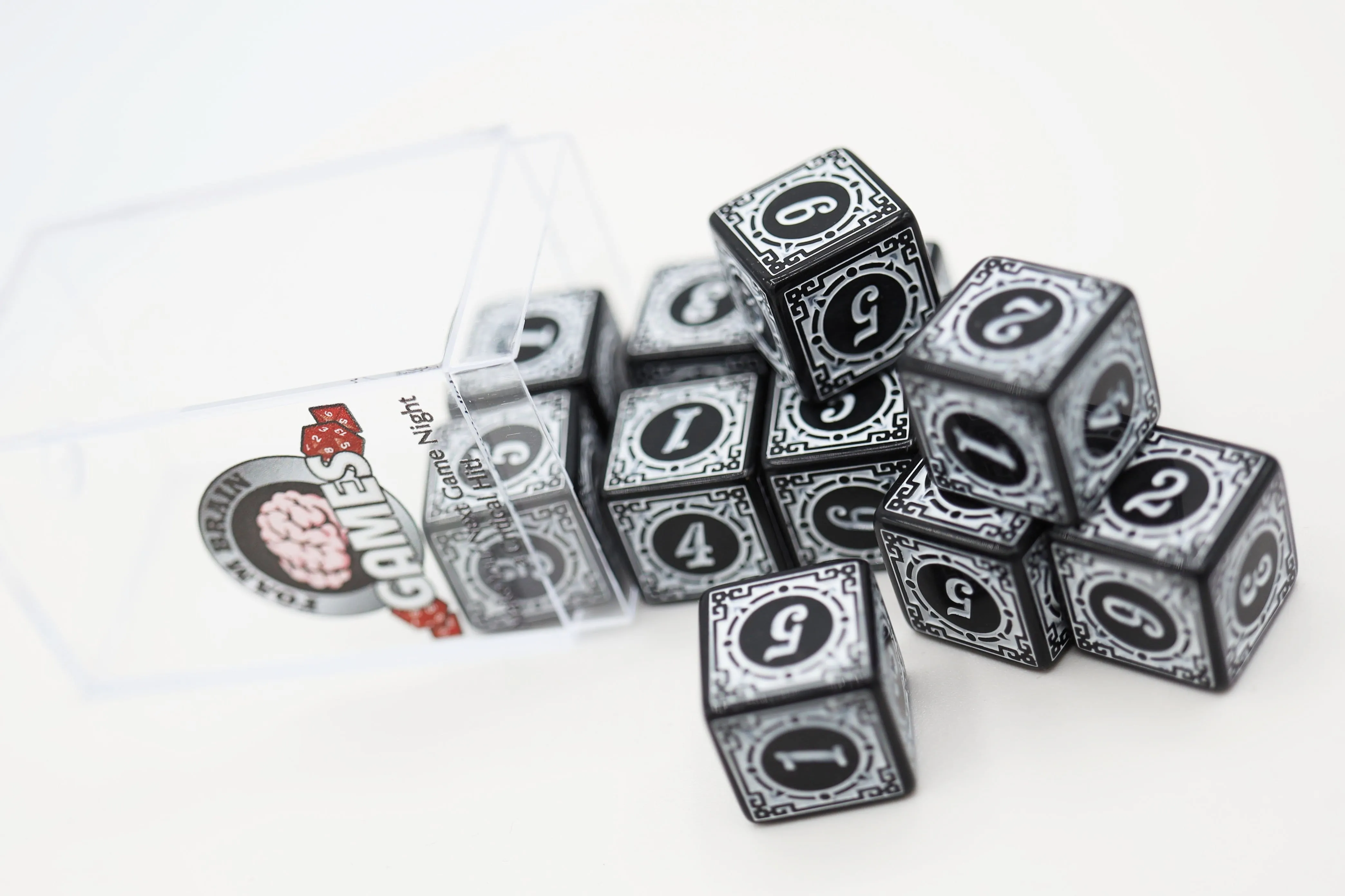 12 piece D6s - Magic Burst White
