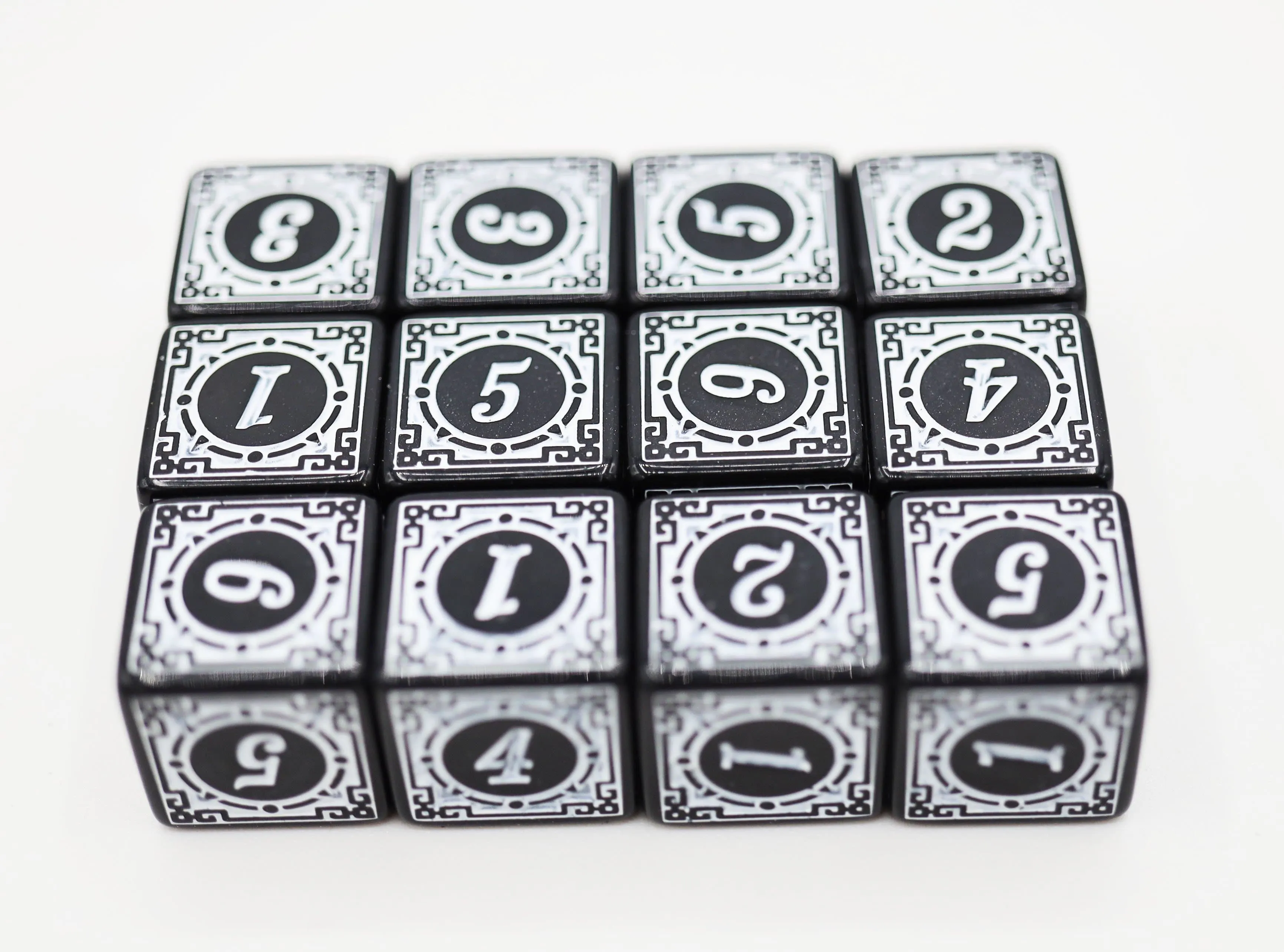 12 piece D6s - Magic Burst White