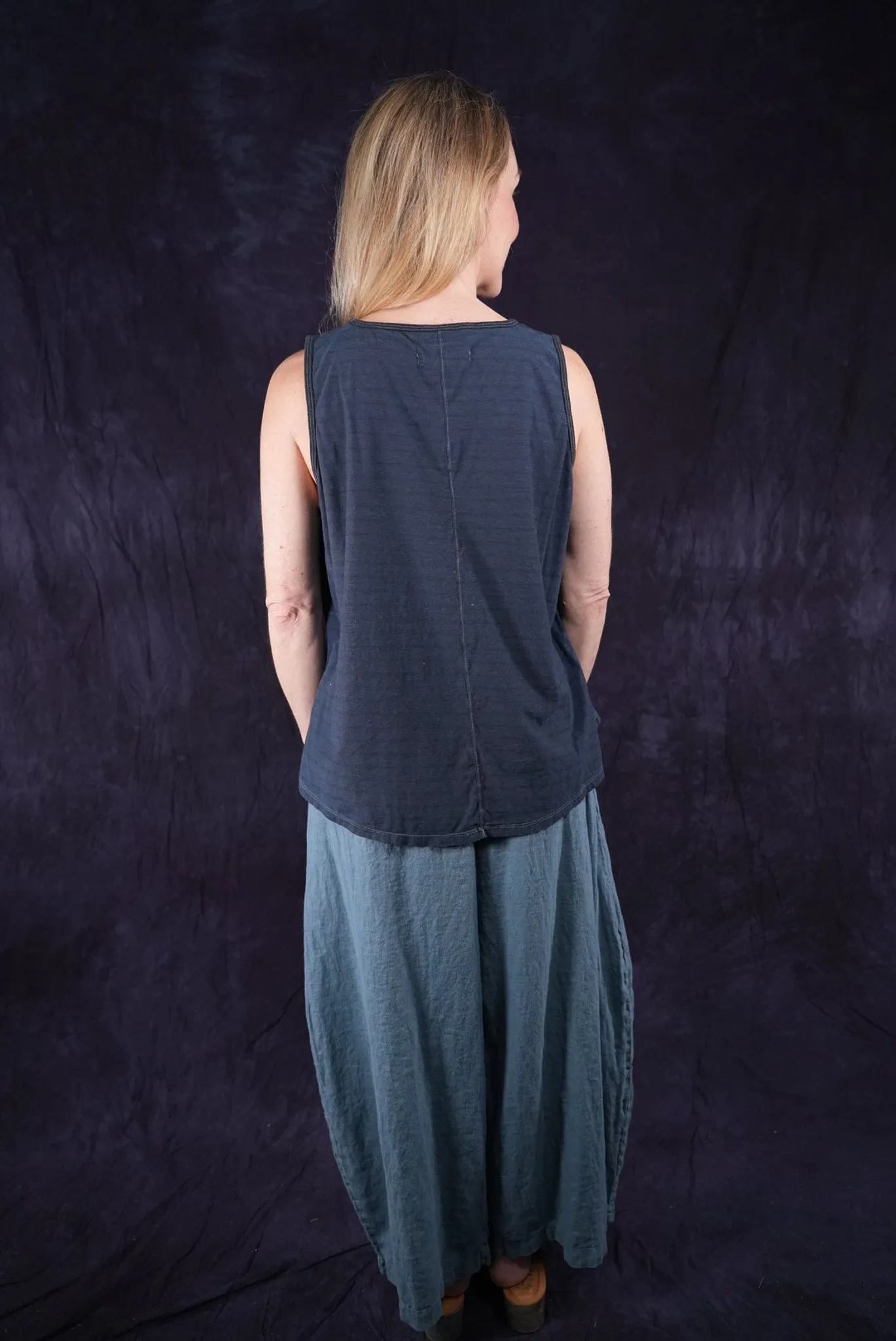1212-2 Stripe Tank Dark Denim Tree of Life-P