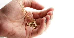 2 initial necklace- Matching couple necklaces for him and her