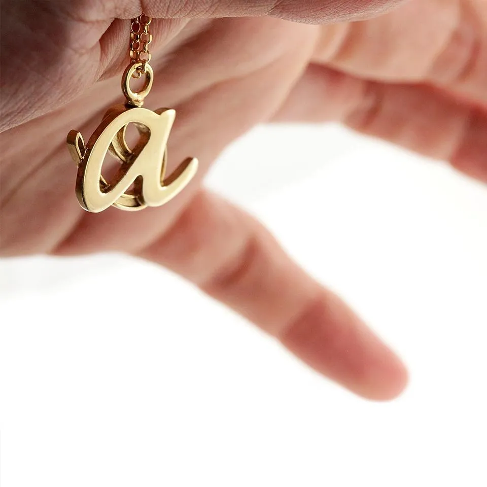 2 initial necklace- Matching couple necklaces for him and her