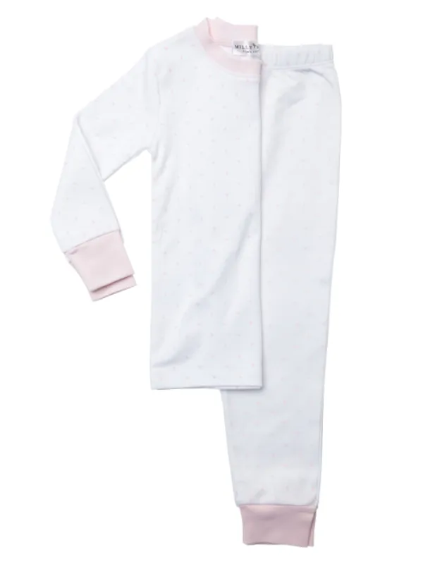 2 Piece Long Loungewear Set | Lt Pink Dots