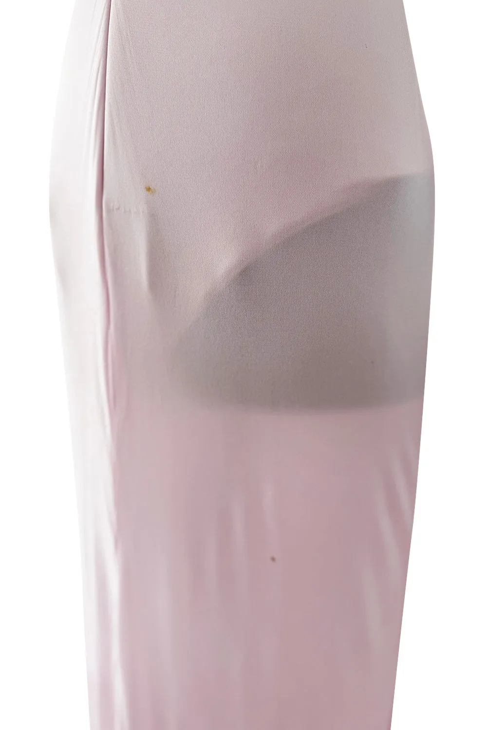 2005 Roberto Cavalli Pale Pink Silk Jersey Plunge Dress w Trained Back