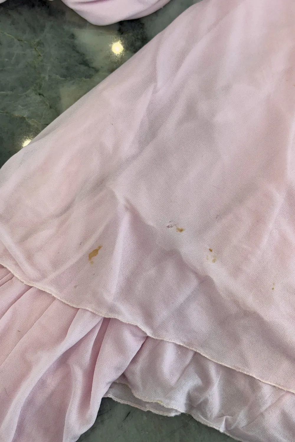 2005 Roberto Cavalli Pale Pink Silk Jersey Plunge Dress w Trained Back