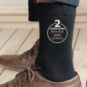 2nd Anniversary Personalised Mens Socks