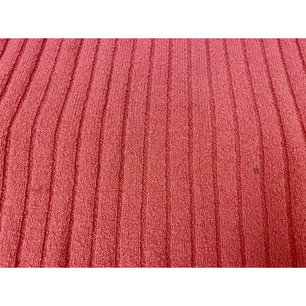 2PC Vintage Secretary Skirt Suit Sweater Suit 1950s Pink Beaded Wool Boucle Womens M