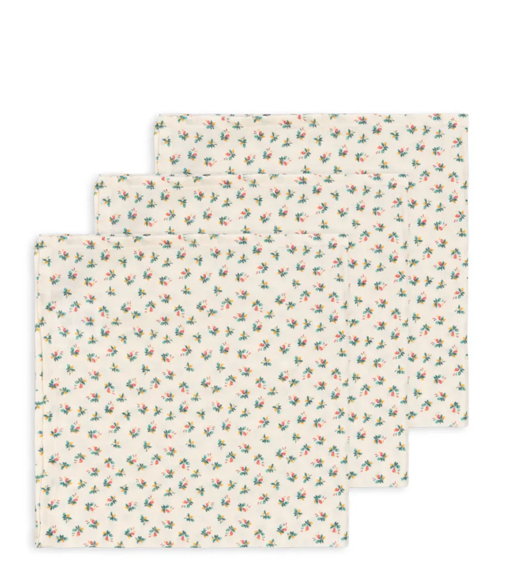 3 Pack Muslin Cloth - Fleur Colour