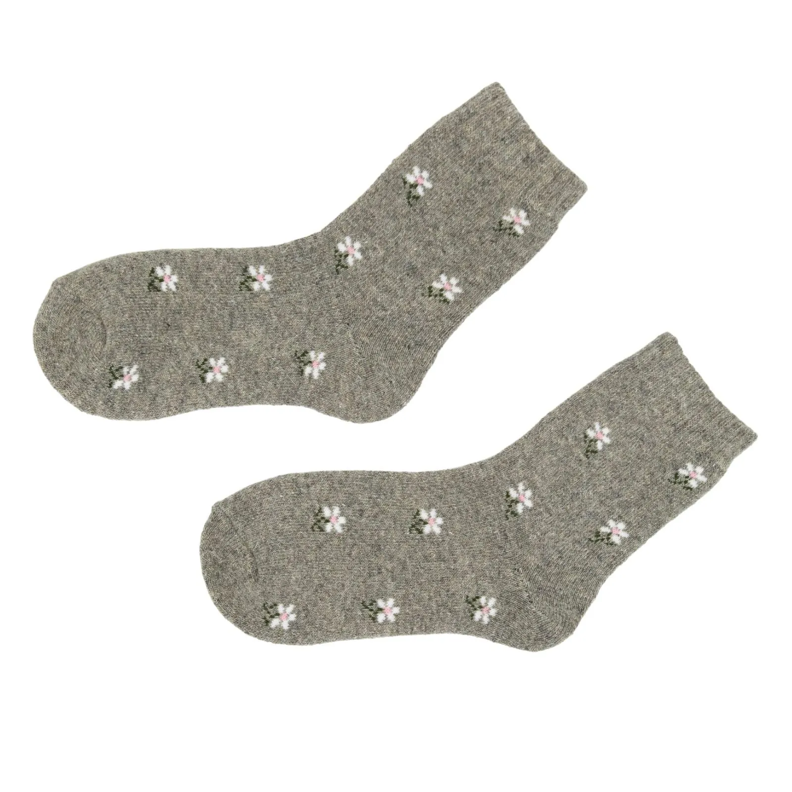 4 Pairs Ladies Floral Wool Socks