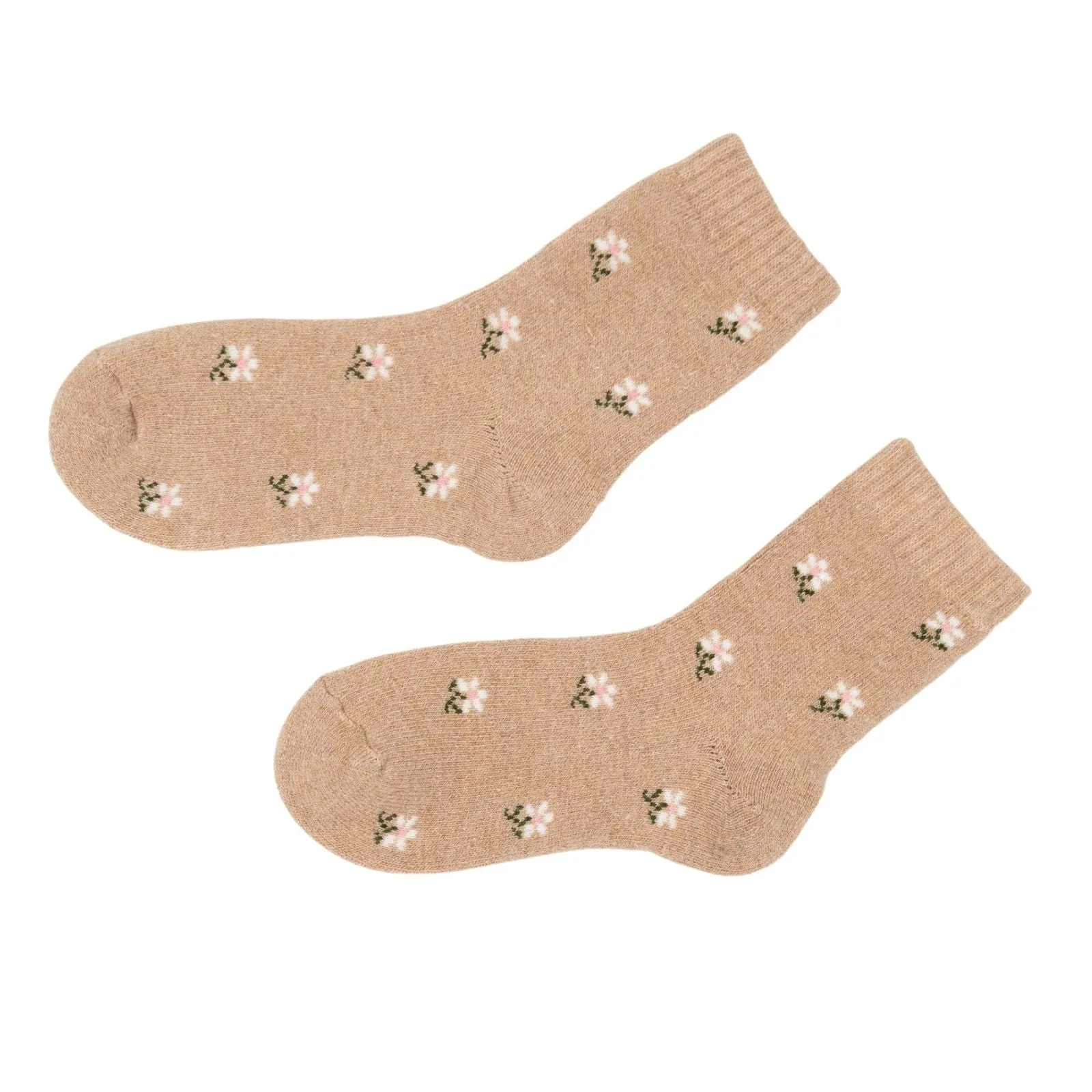 4 Pairs Ladies Floral Wool Socks
