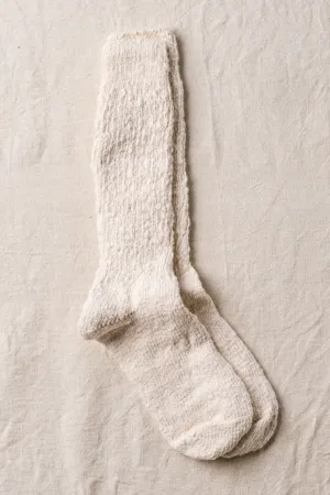 7-6000 "Garabou" Organic Cotton Slipper Socks Natural