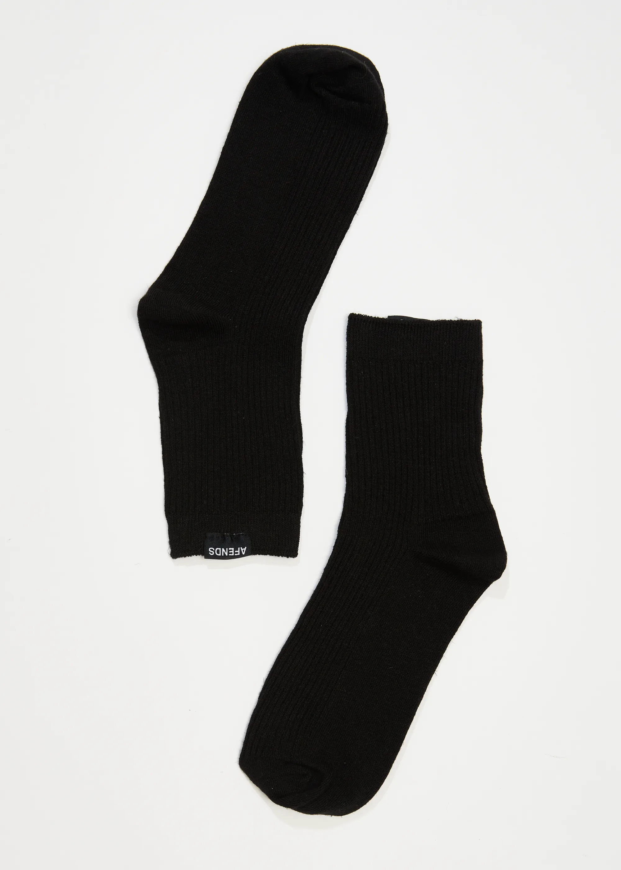 AFENDS THE ESSENTIAL - RIB SOCKS - BLACK
