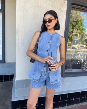Alfie Denim Vest - Light Wash