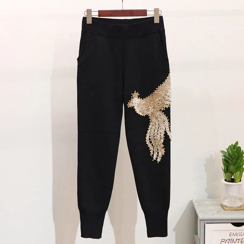 Ambrosia Knitted Women Tracksuit  Two Piece Set