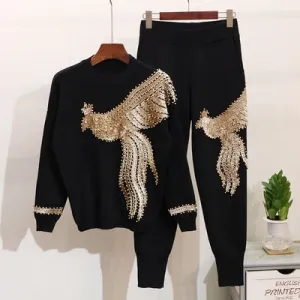 Ambrosia Knitted Women Tracksuit  Two Piece Set