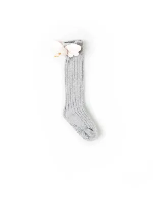 Angel Wings Knee Socks Grey