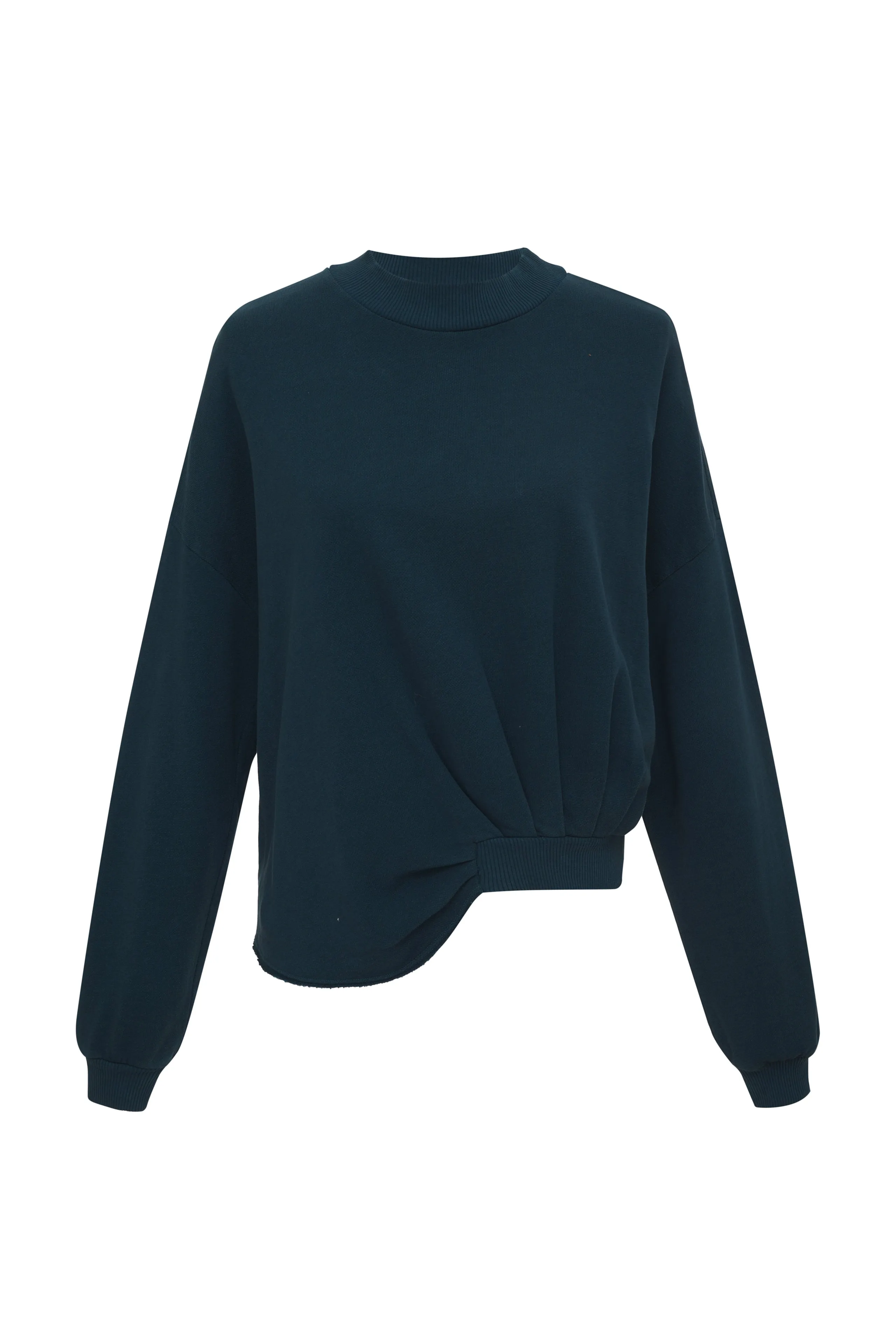 ASYMMETRICAL HEM TURTLENECK