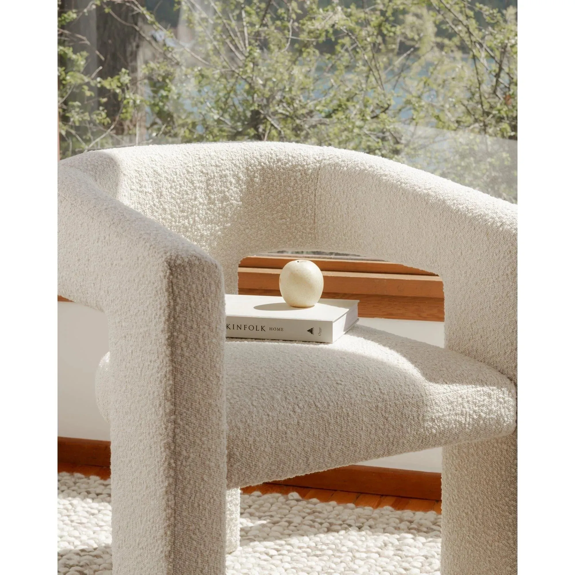 Aurelle Home Modern Curved Upholsted Arm Chair