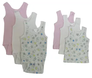 Bambini Girls Printed Tank and Onesies 6 Pack