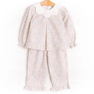 Bellflower Beauty Ruffle Pant Set, Pink