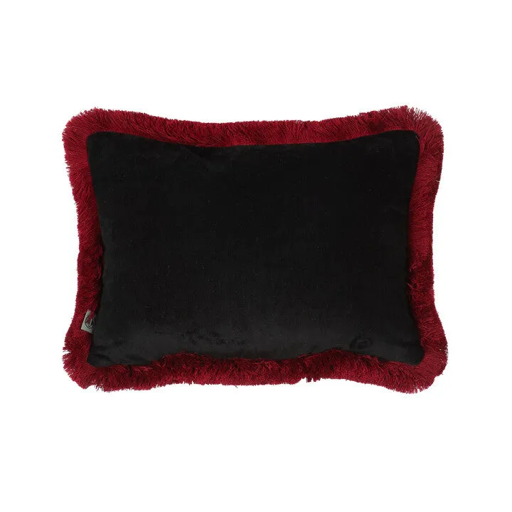 berkeley blooms rectangle fringed velvet cushion