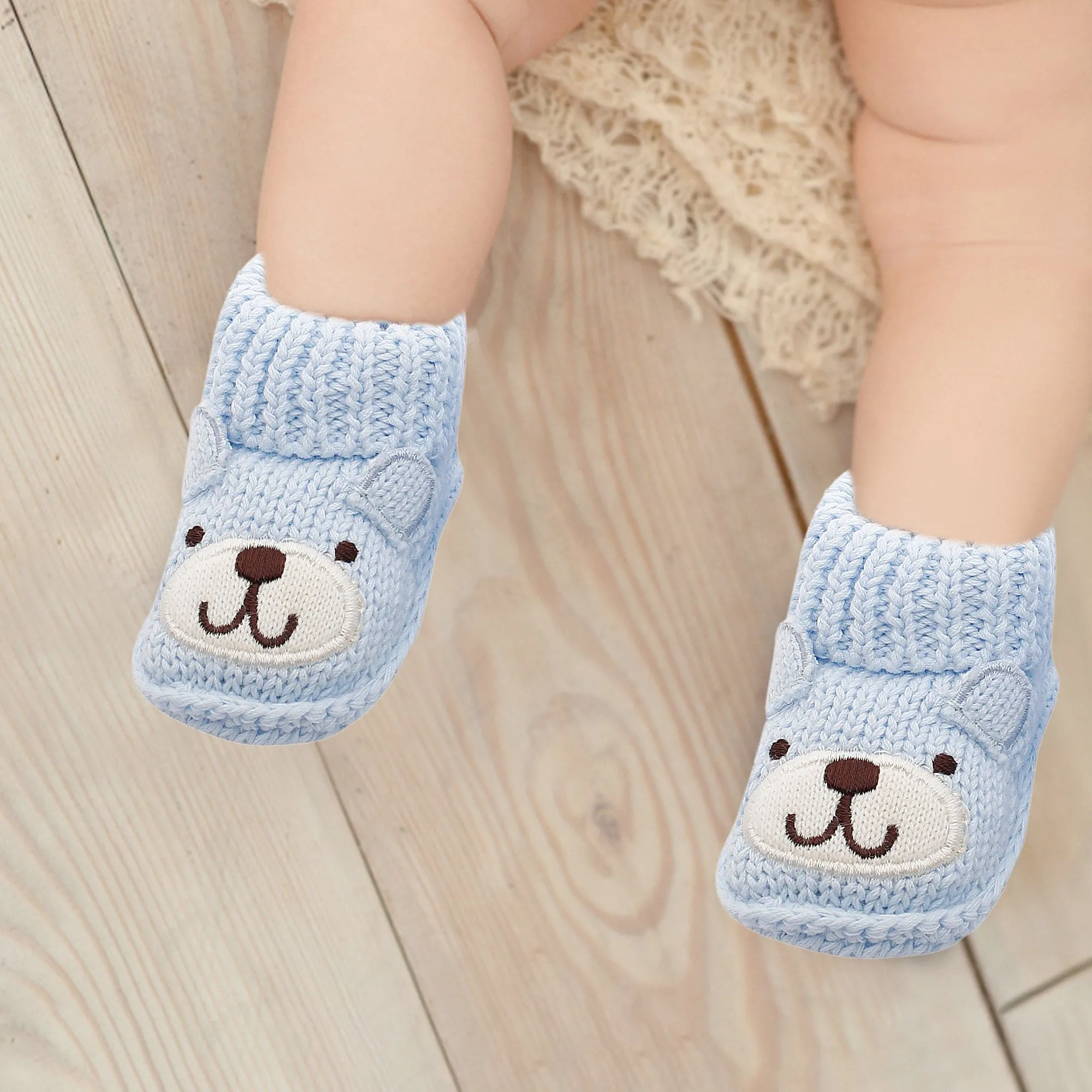Bff Bear Blue Socks Booties