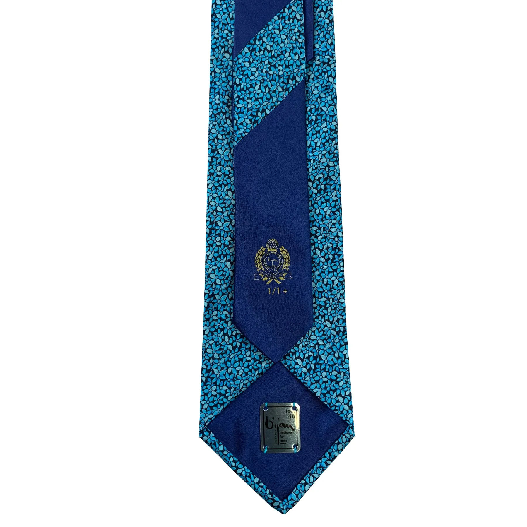 Bijan Blue Floral Pure Silk Tie Set