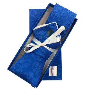 Bijan Blue Leaf Pure Silk Tie Set
