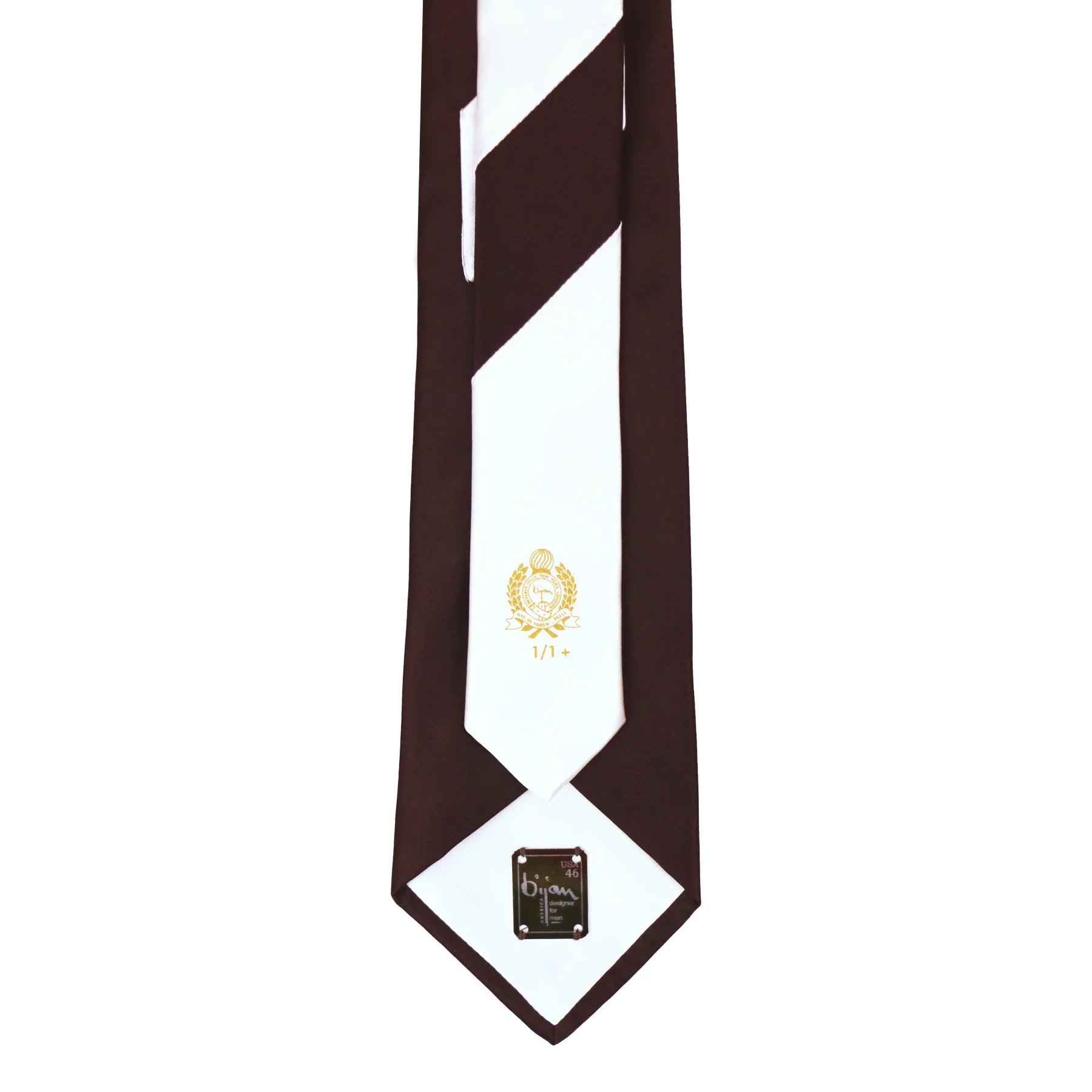 Bijan Brown Pure Silk Tie Set