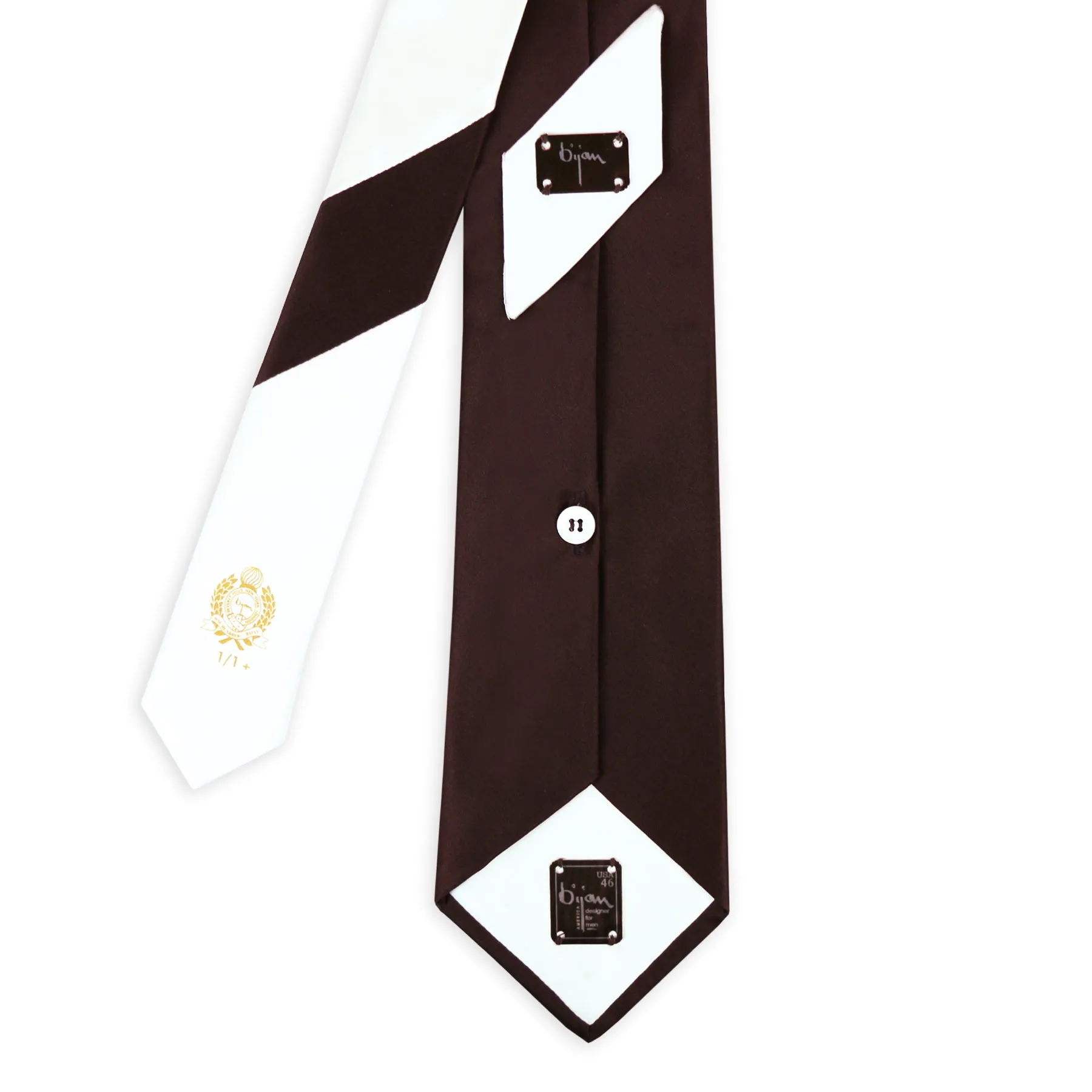 Bijan Brown Pure Silk Tie Set