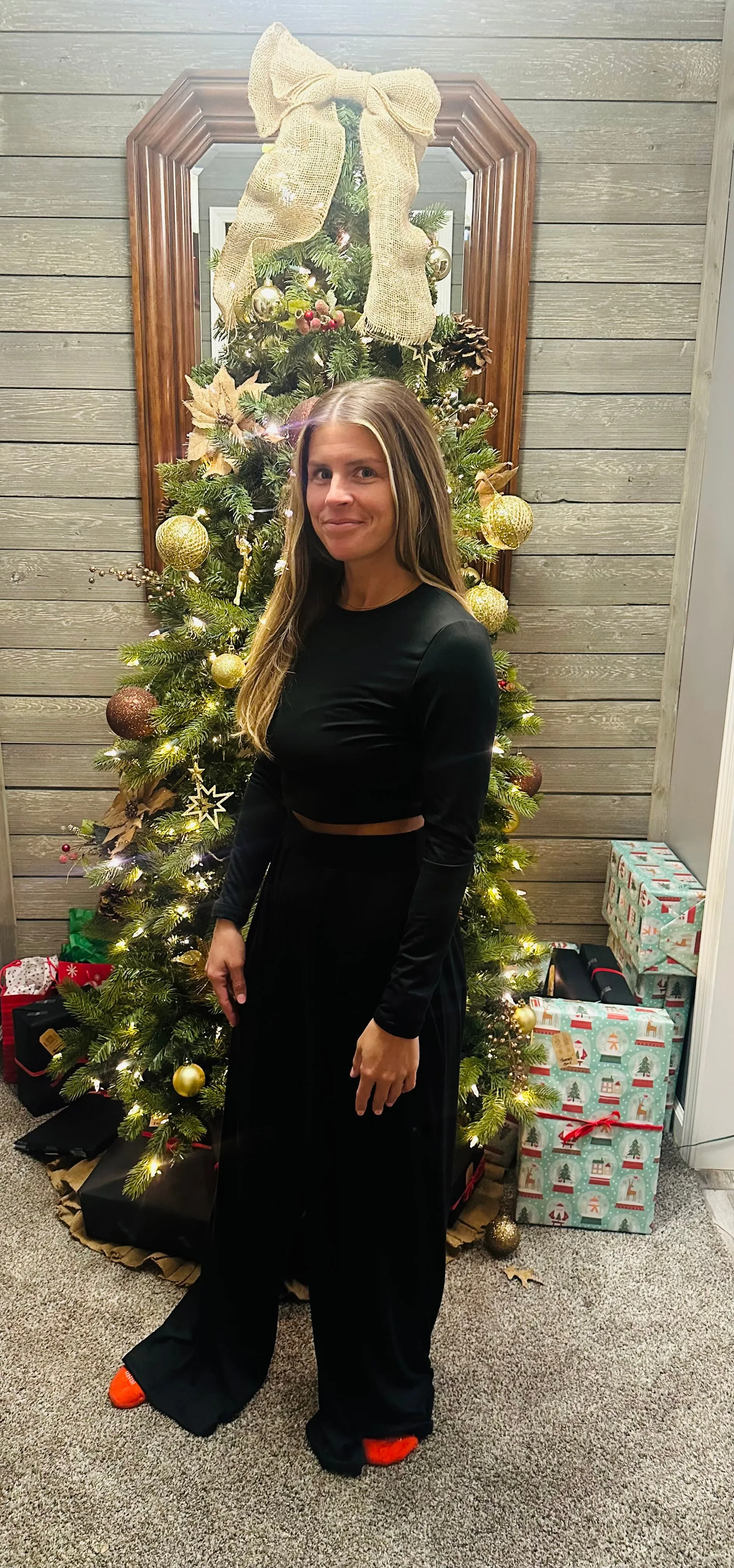 Black Pleated Set