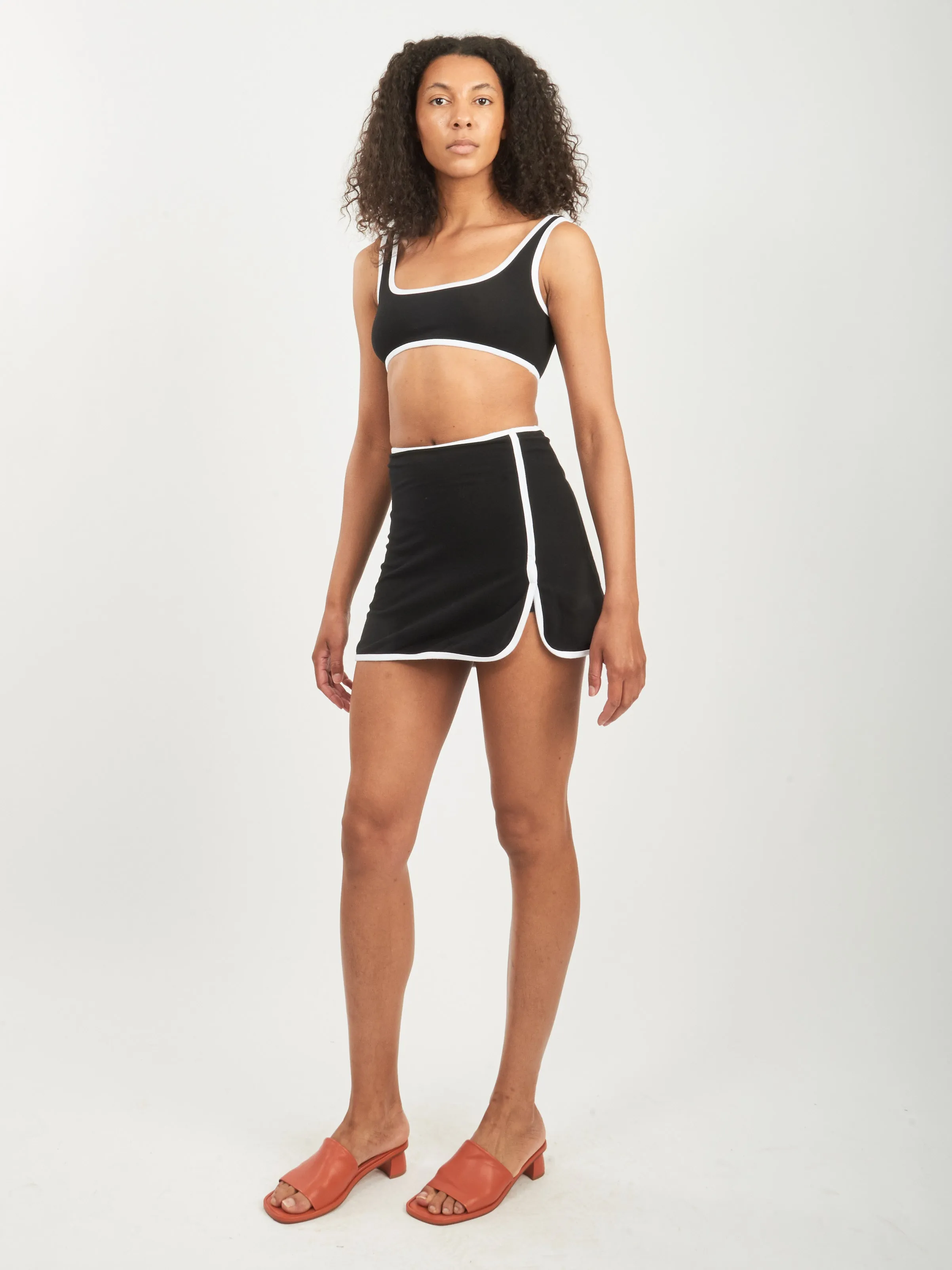 Black/White Minnie Contrast Skort