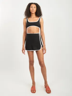 Black/White Minnie Contrast Skort
