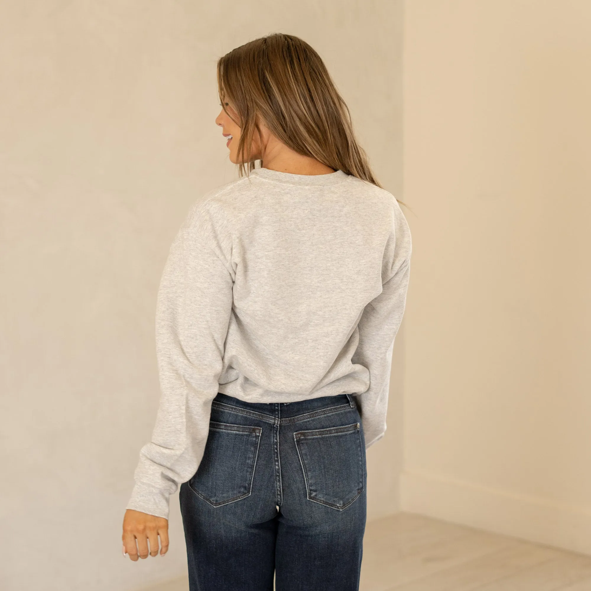 Bow Graphic Long Sleeve Sweater