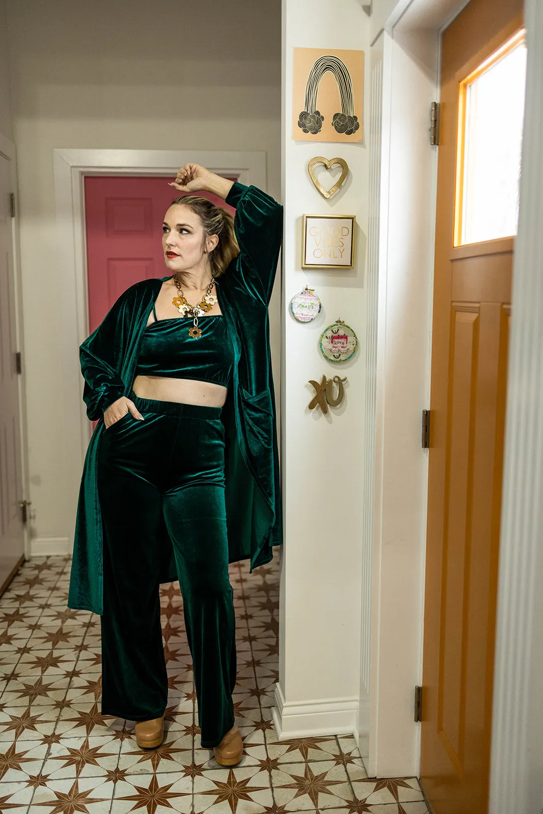 bowie velvet bralette in green