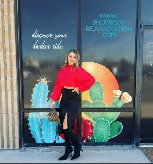 Brick Red Knit Turtleneck