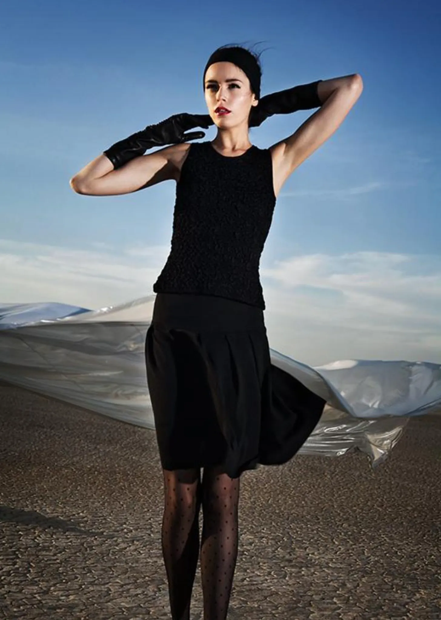 Camille - Knitted Knee Length Pleated Skirt