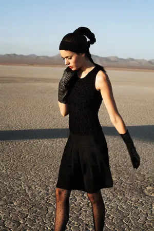 Camille - Knitted Knee Length Pleated Skirt