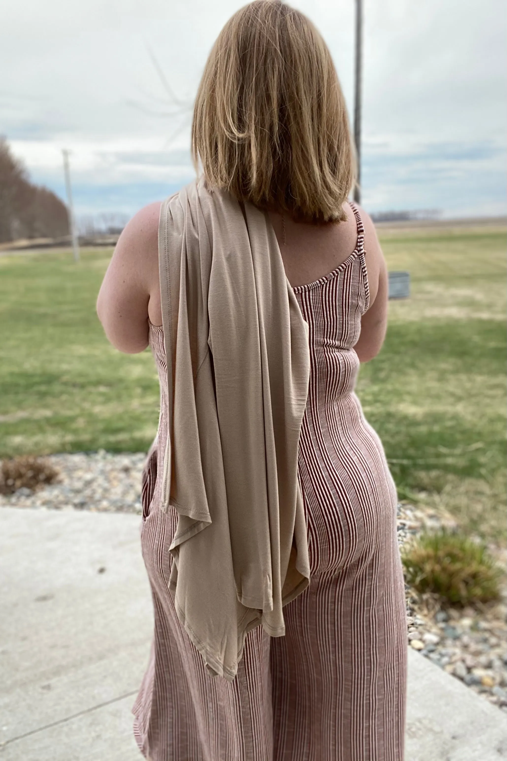 Cassie Draped Cardigan in Taupe