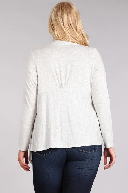 Cassie Draped Cardigan in Taupe