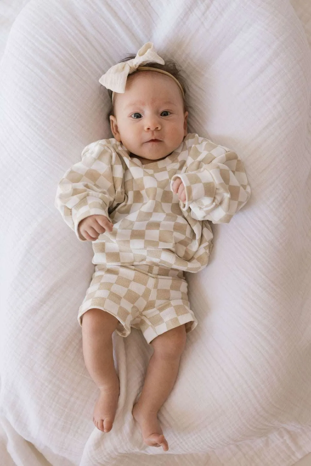 Chai Checkerboard | Children's Long Sleeve Short Set