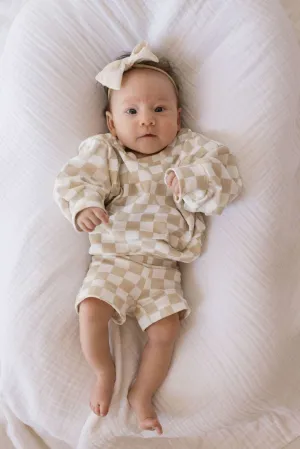 Chai Checkerboard | Children's Long Sleeve Short Set