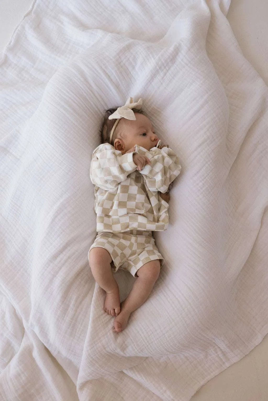Chai Checkerboard | Children's Long Sleeve Short Set