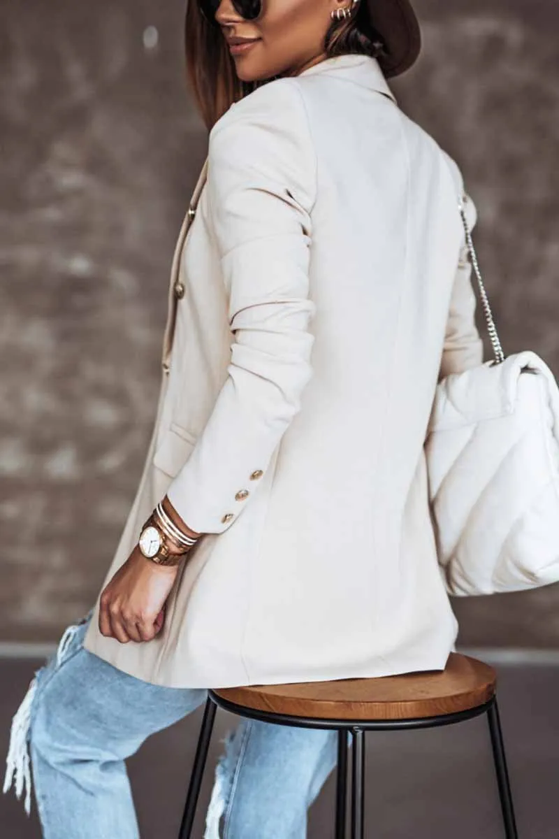 Chicindress Solid Color Long-Sleeved Double-Breasted Blazer (4 colors)