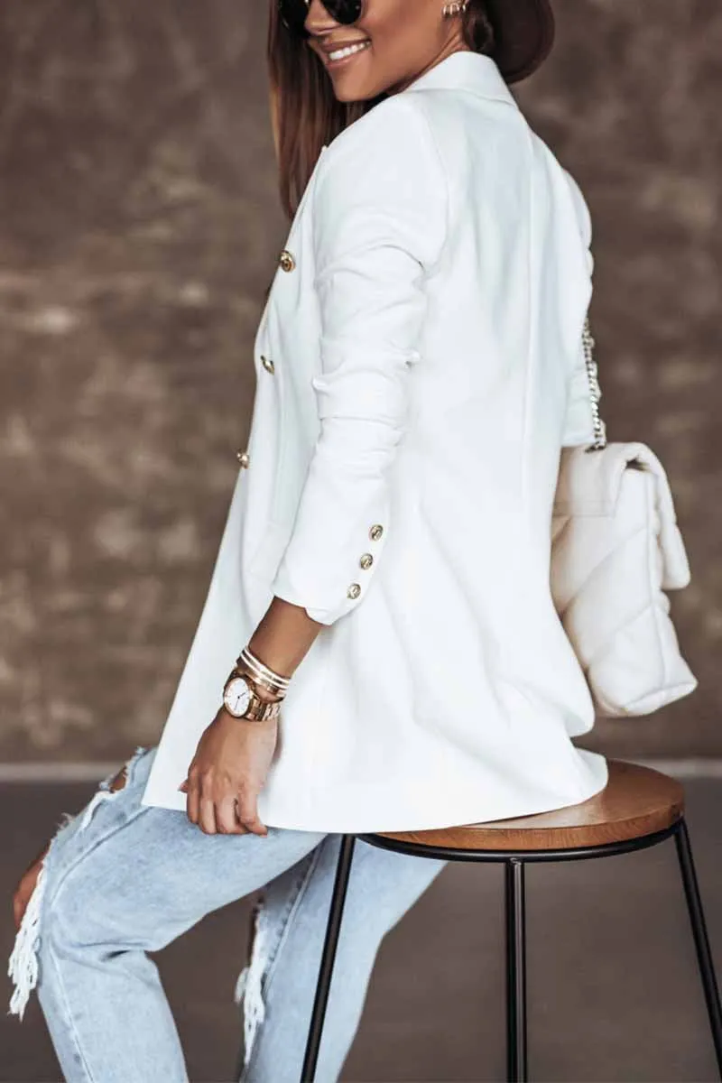 Chicindress Solid Color Long-Sleeved Double-Breasted Blazer (4 colors)