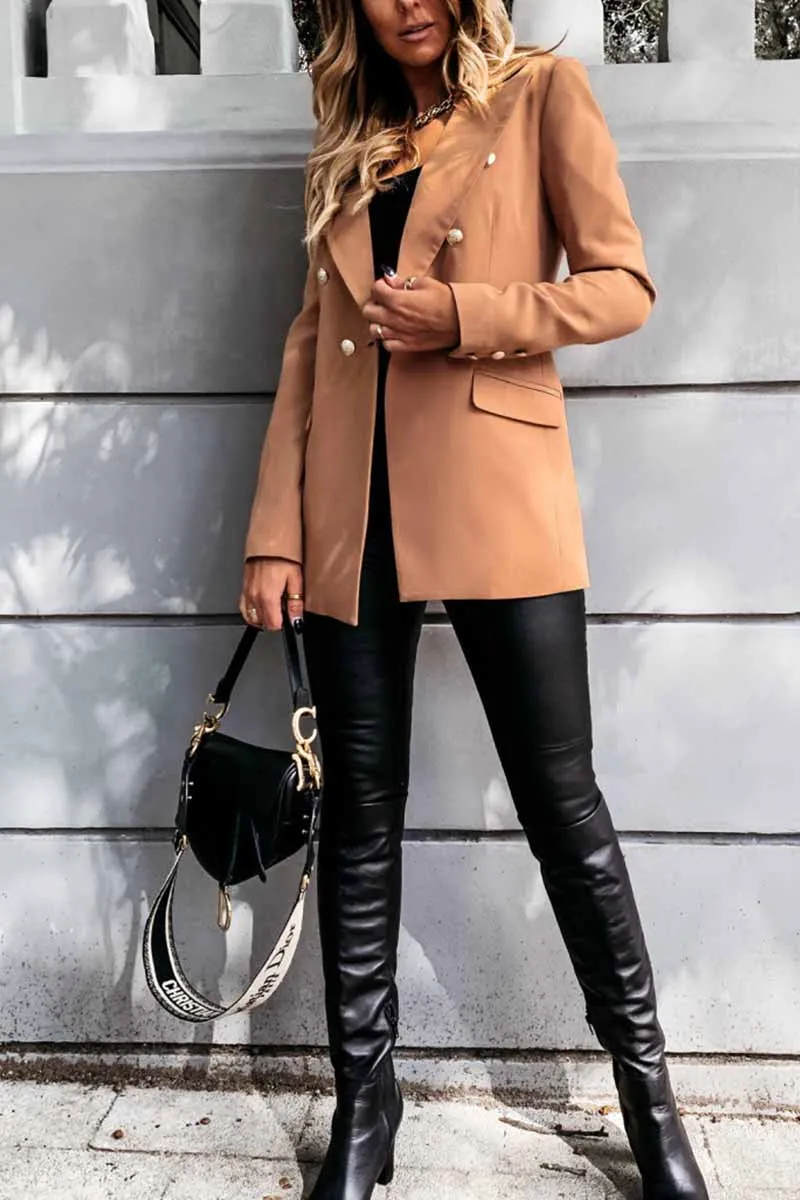 Chicindress Solid Color Long-Sleeved Double-Breasted Blazer (4 colors)