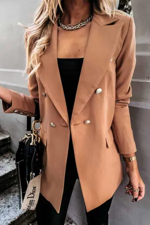 Chicindress Solid Color Long-Sleeved Double-Breasted Blazer (4 colors)