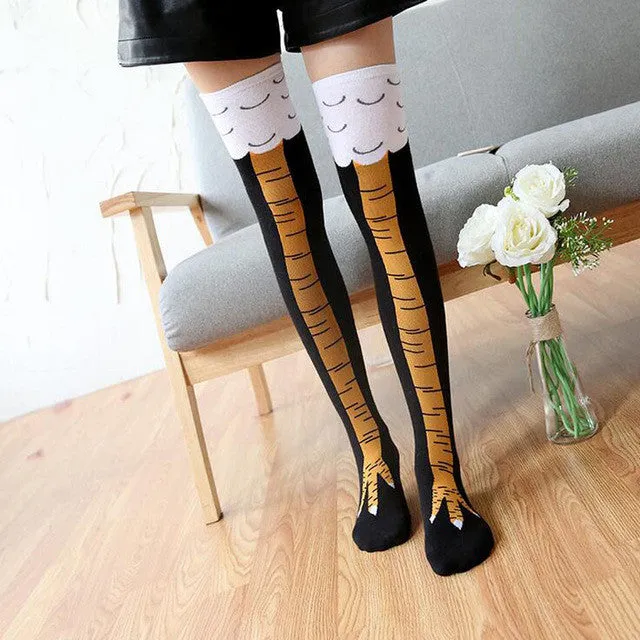 Chicken Legs High Knee Ladies' Socks